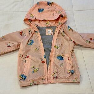 GAP Peach Floral Kids Raincoat/Windbreaker with Hood
